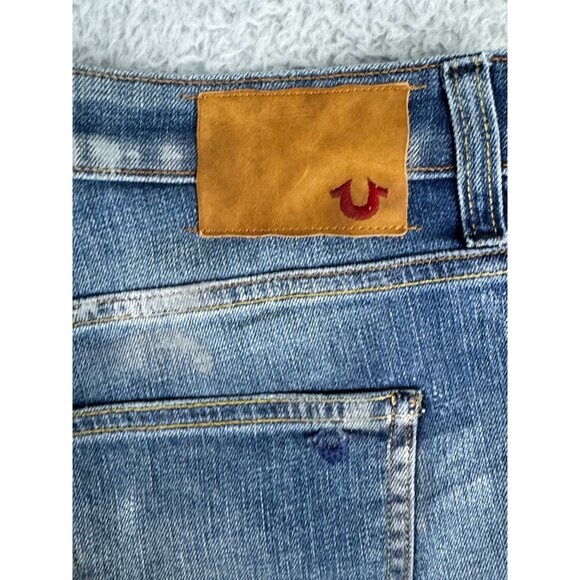 True Religion Womens Lauren Denim Shorts Size 28 Distressed Look Made In Italy N - Picture 15 of 16